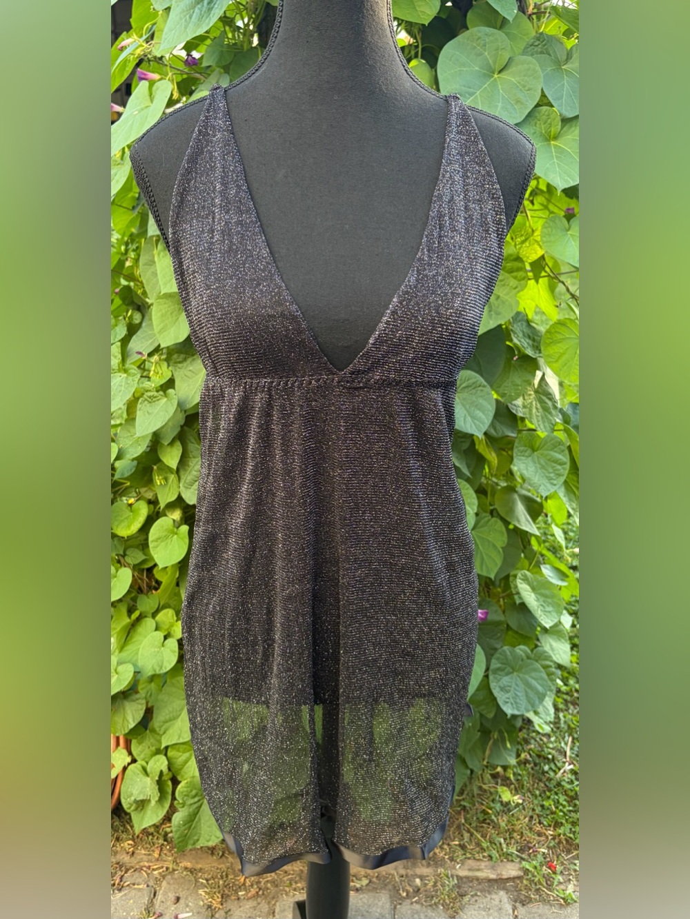 Sparkly Blk Camisole & Matching Panty 2XL